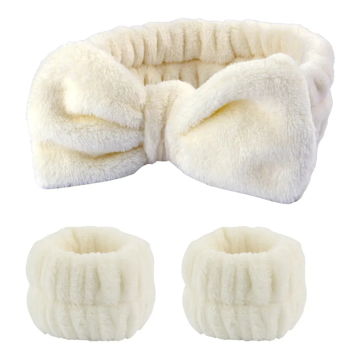 Set Spa Douceur – Bandeau nœud + Poignets absorbants