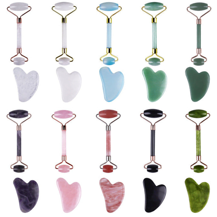 Kit 2-en-1 Soin Visage – Roller + Gua Sha