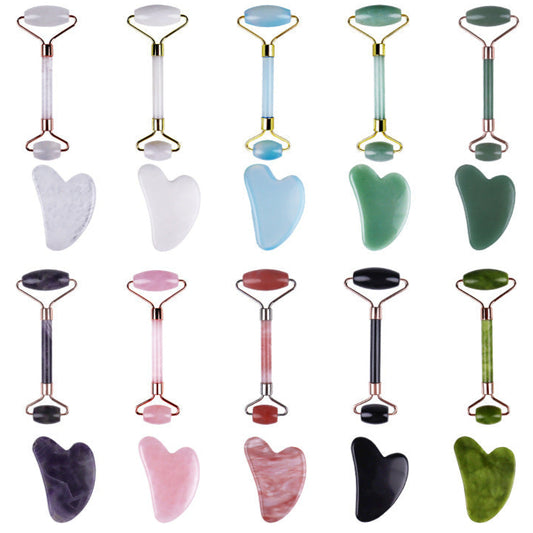 Kit 2-en-1 Soin Visage – Roller + Gua Sha