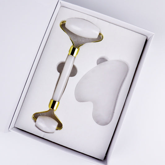 Kit 2-en-1 Soin Visage – Roller + Gua Sha